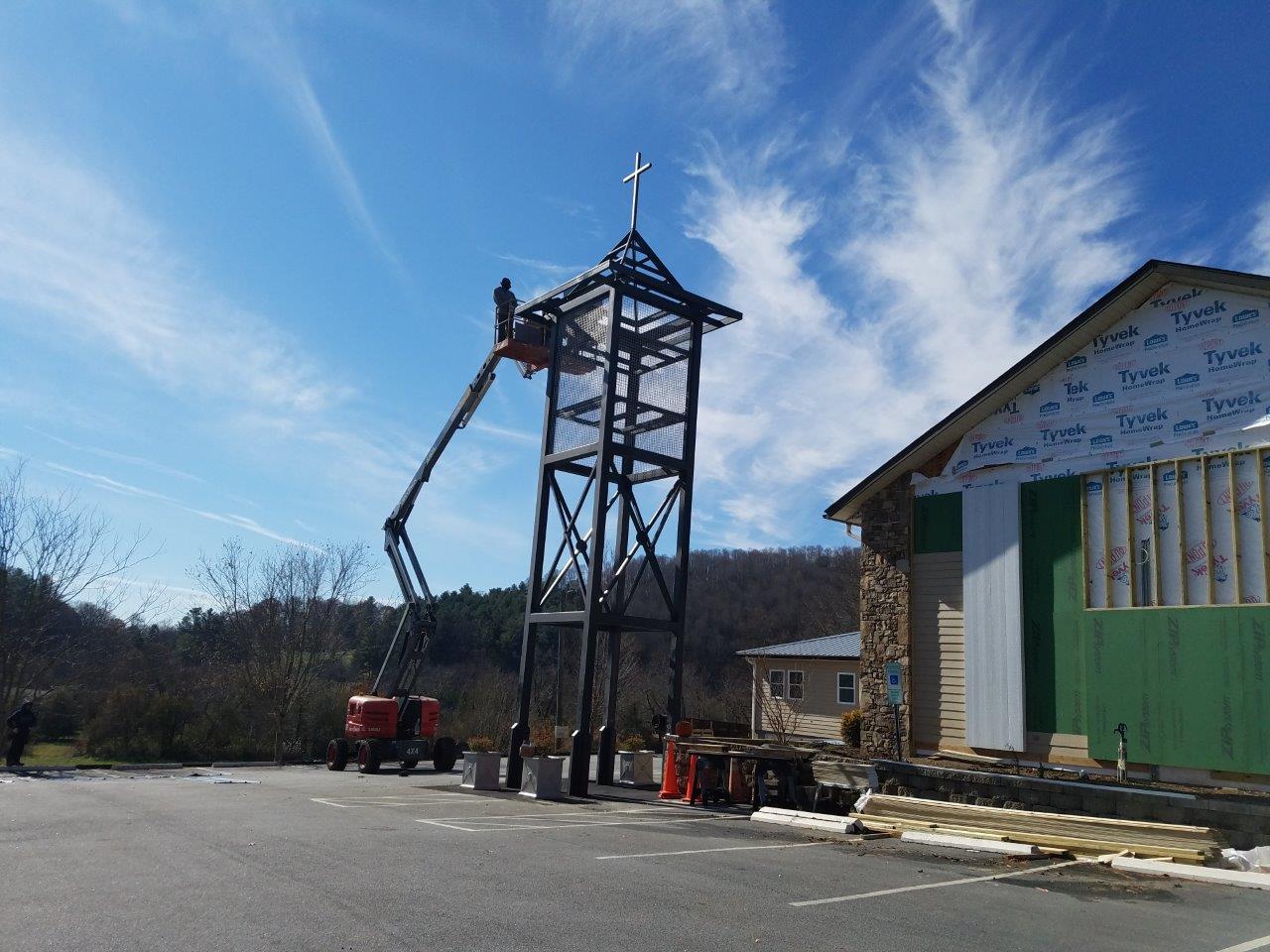 Day 66 of Construction: Bell tower roof installation begins. – All ...